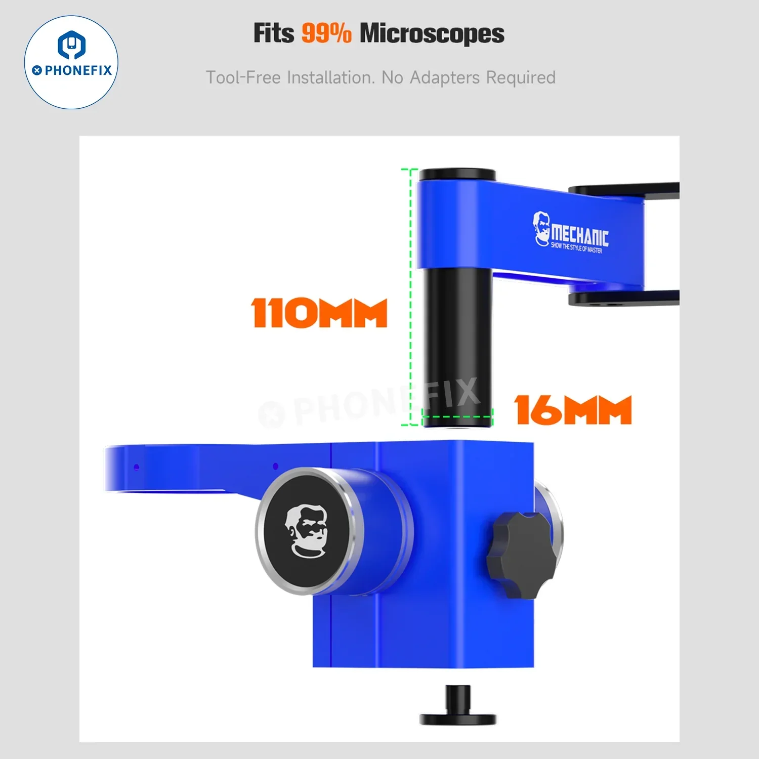 MECHANIC M6 Rotatable Microscope Swing Arm Bracket Stand Holder - Image 8