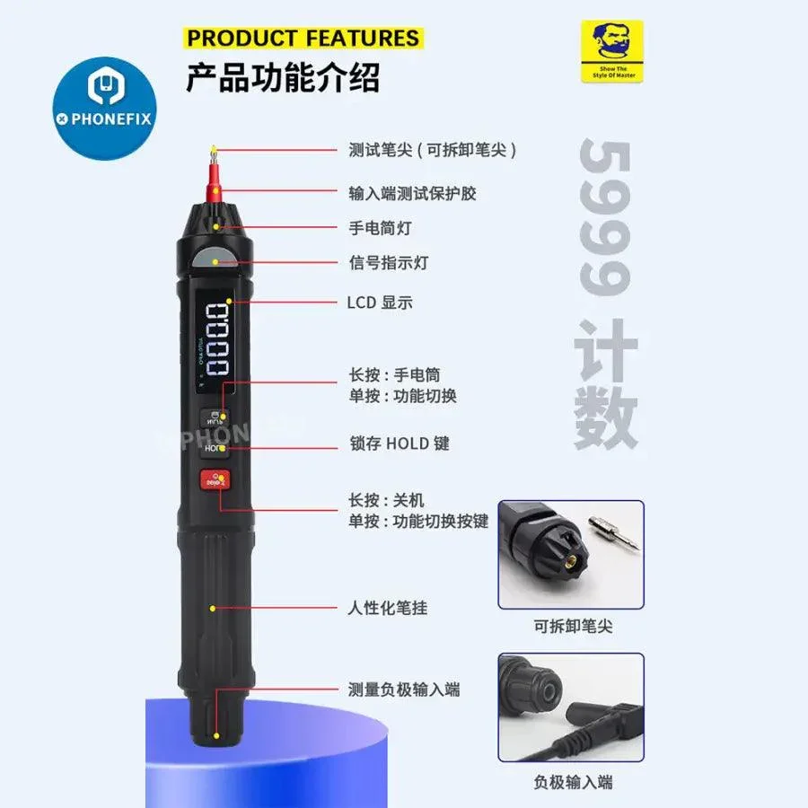 Mechanic MD5 Pen Multimeter Pen Type Meter Auto Range Digital Multimeter - Image 8