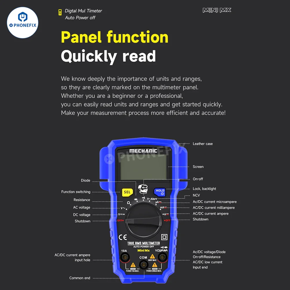 Mechanic Mini TD Five MX Digital Multimeter NCV Temp Measurement - Image 18