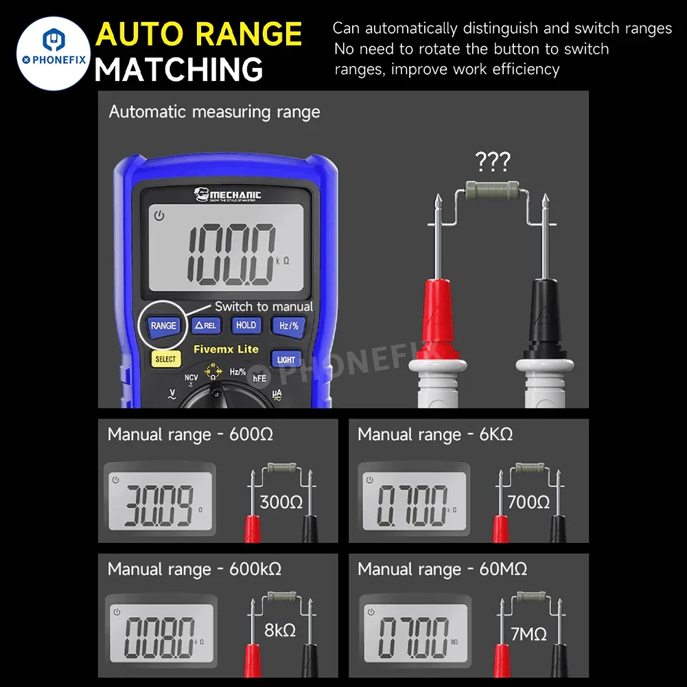 Mechanic Mini TD Five MX Digital Multimeter NCV Temp Measurement - Image 4