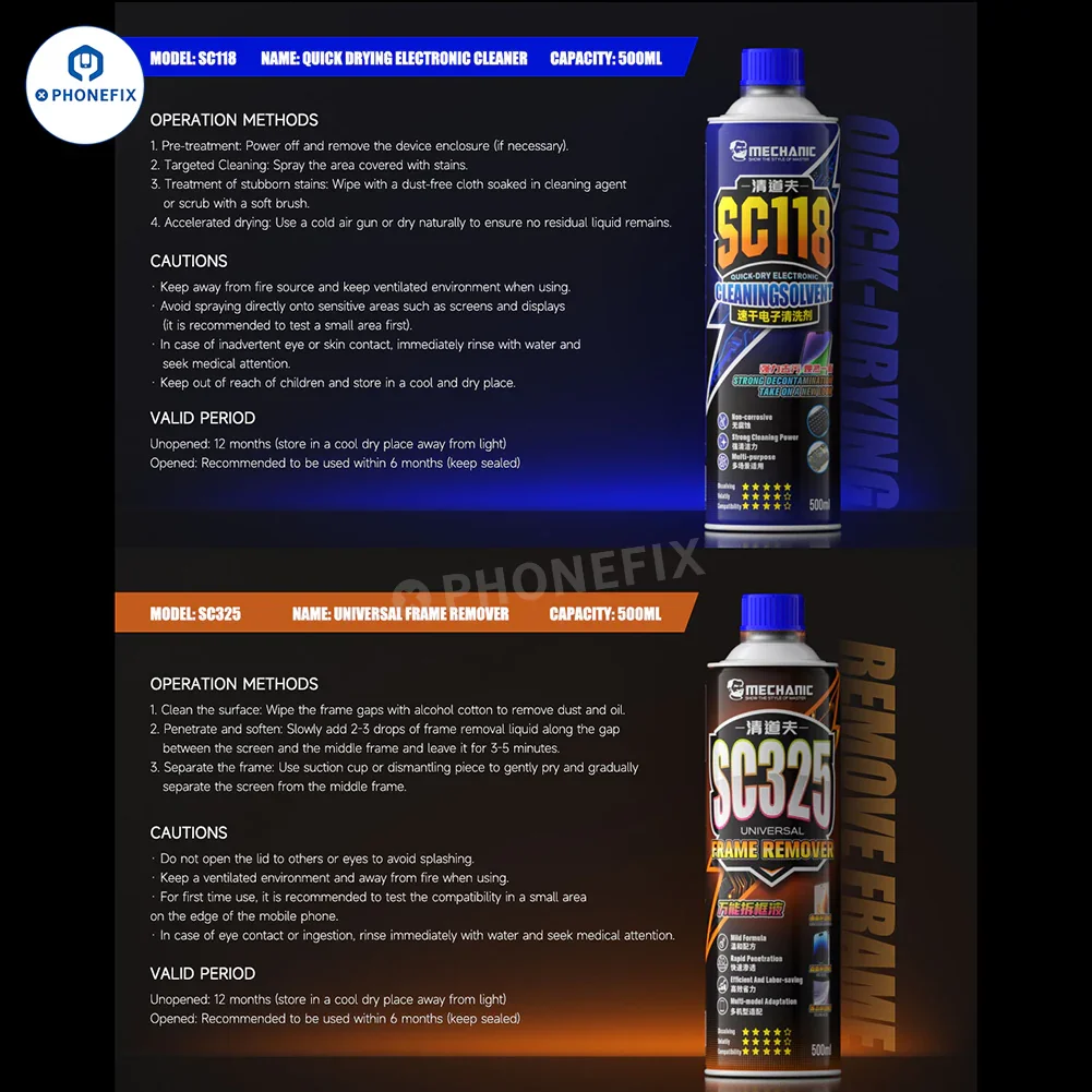 MECHANIC Quick-drying Electronic Cleaner Phone Frame Glue Remover - Image 9