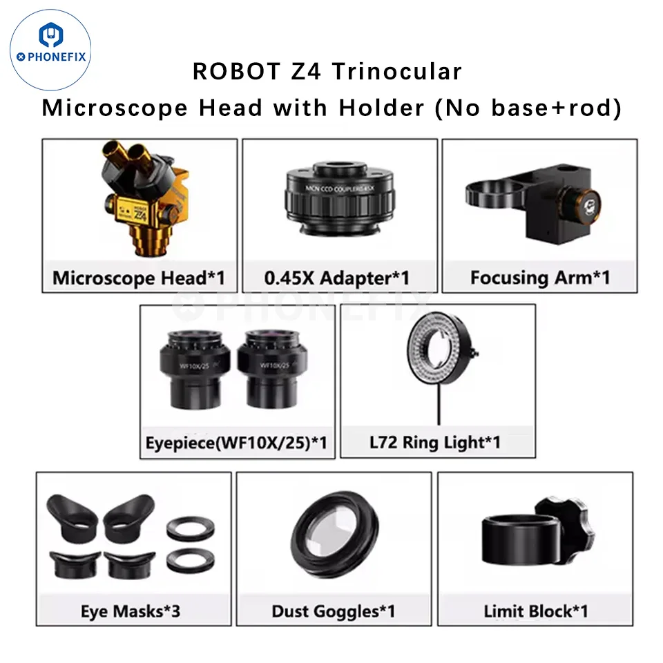 MECHANIC ROBOT Z4 6.5X-60X Trinocular Stereo Microscope - Image 13