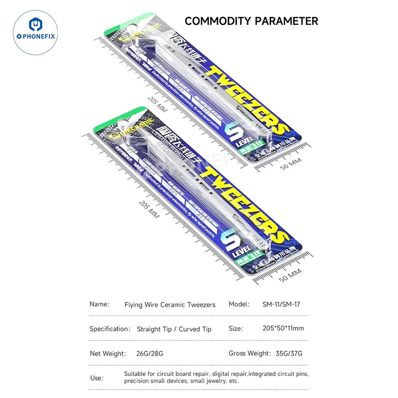 MECHANIC Flying Wire Ceramic Tweezers PCB Jumper Soldering - Image 10