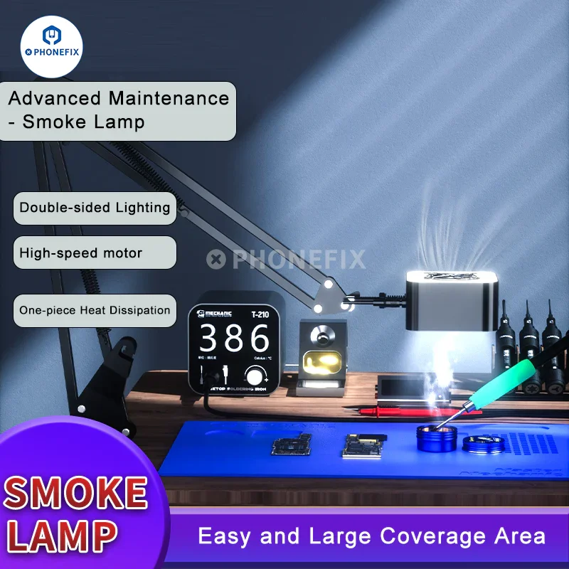 Mechanic Smoke Lamp Lighting Cooling Fan With Adjustable Bracket - Image 2