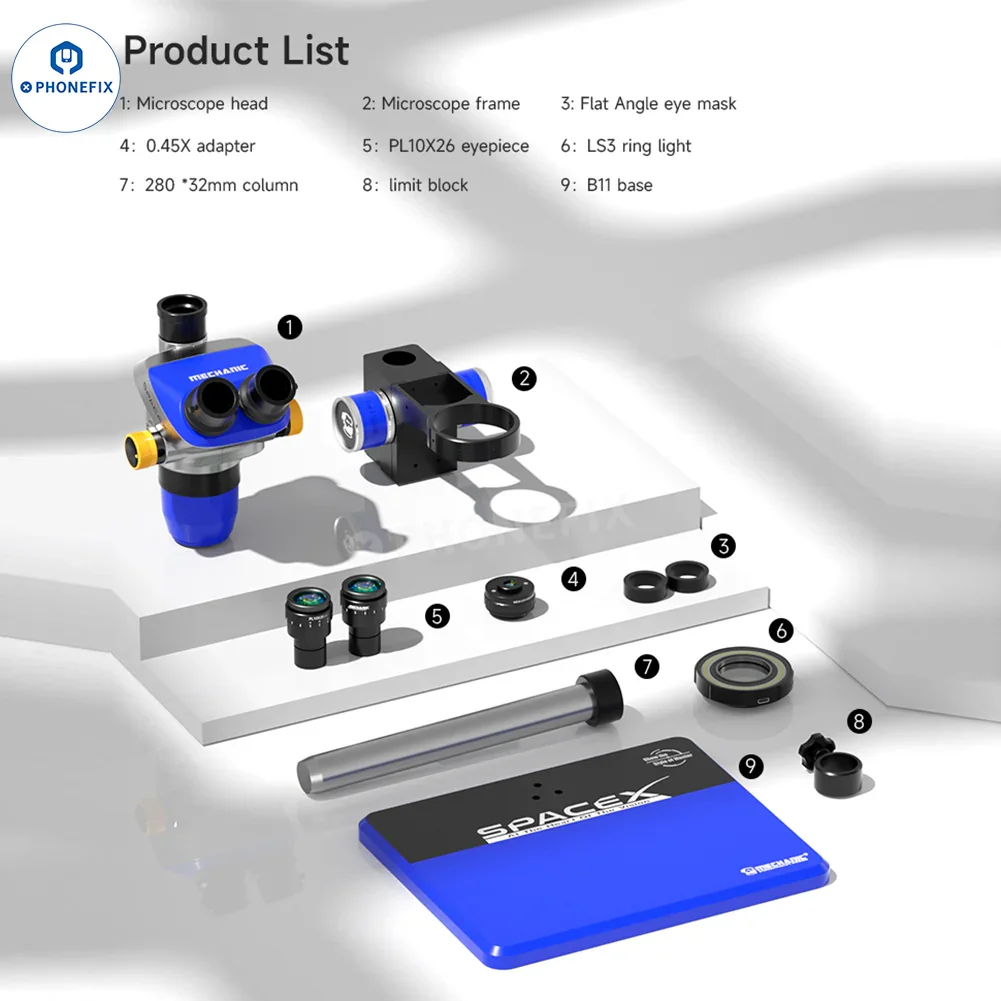 Mechanic Space X 6.5X-52X Trinocular Micro-Soldering Microscope - Image 11