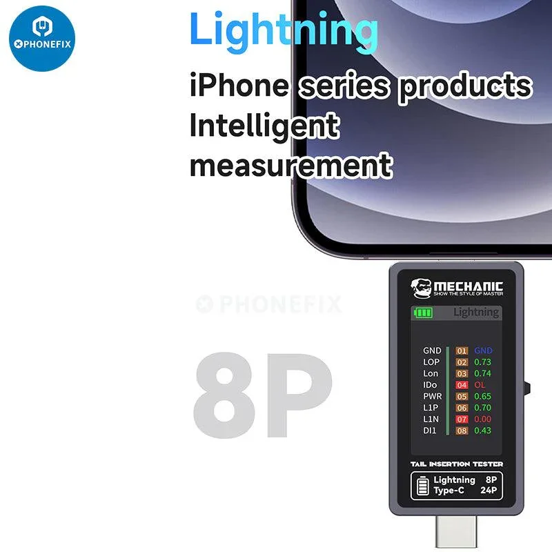 Mechanic T-824 Tail Insertion Detector Type-C Lightning Phone Tablet - Image 4