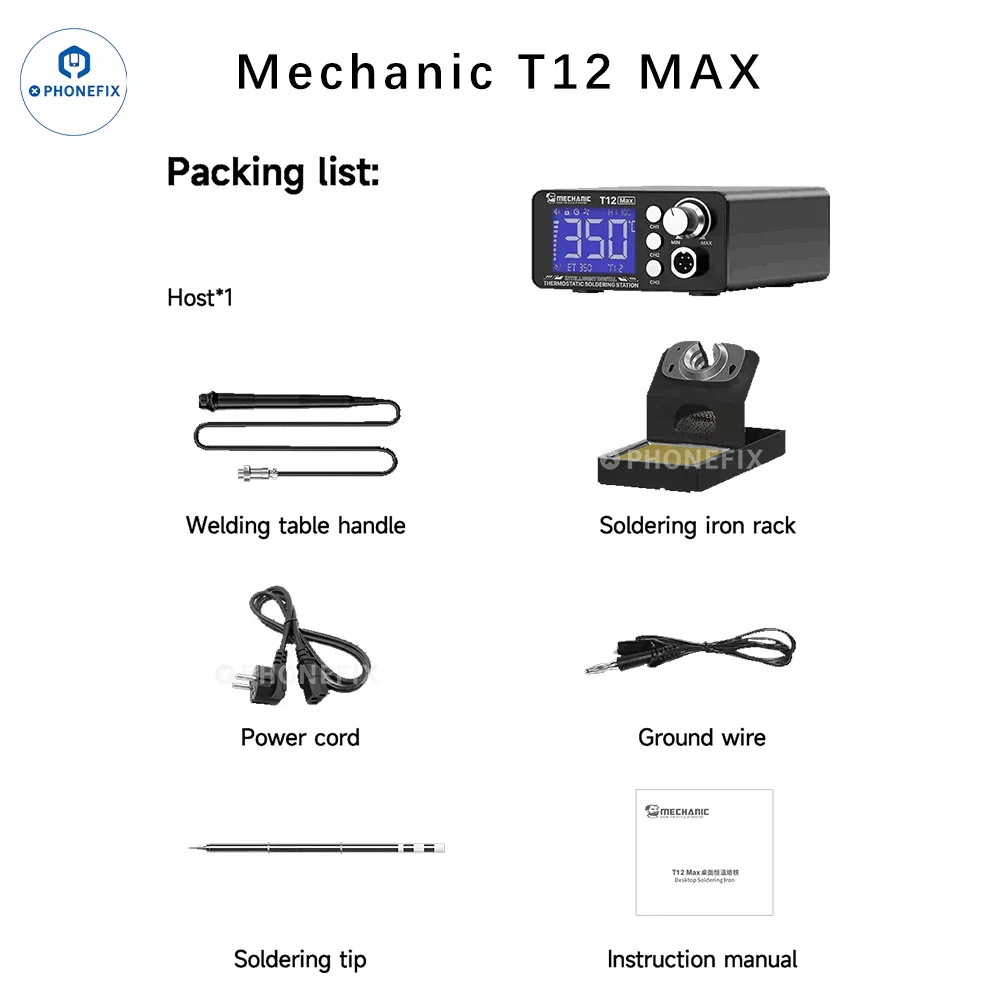 Mechanic T12 Pro Anti-Static Soldering Station With Iron Tip - Image 10