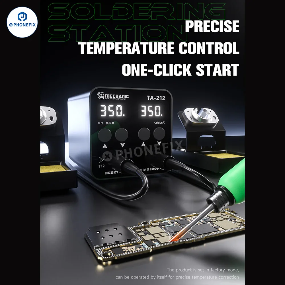 MECHANIC TA-212 Dual Soldering Station with T12 T210 Handle - Image 3