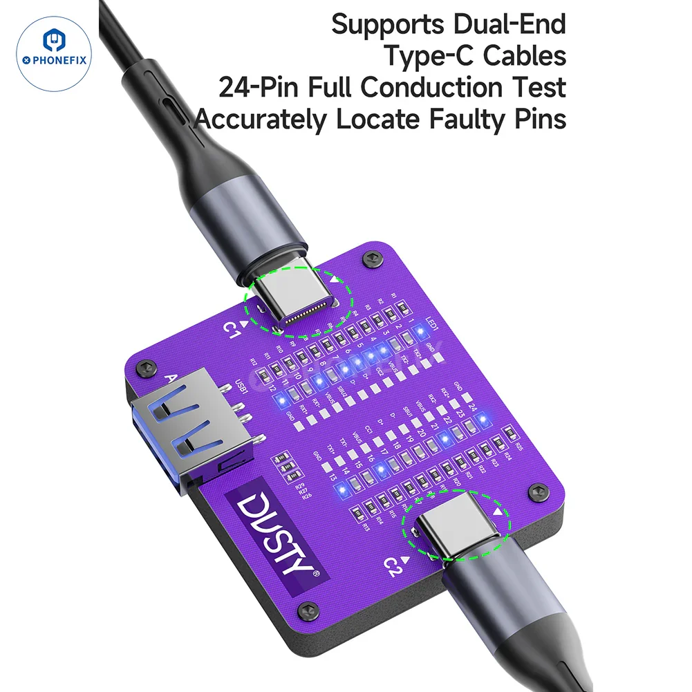 MECHANIC TC-24 Dusty Type-C Data Cable Circuit Fault Pins Tester - Image 2