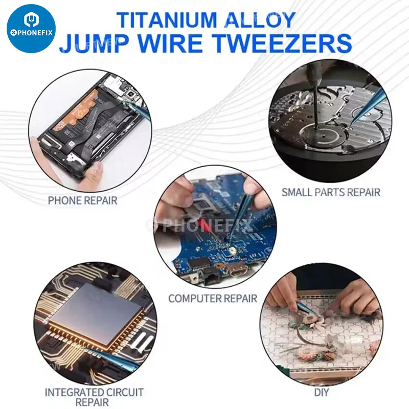 Titanium Alloy Precision Tweezers iPhone Fingerprint Jump Wire Repair - Image 5