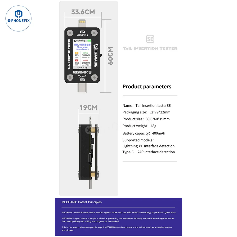 Mechanic Type-C Lightning Charging Port Detector Tail Plug Tester - Image 16