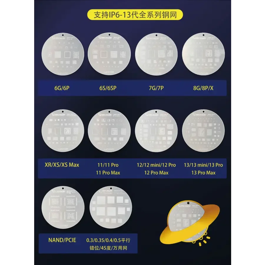 MECHANIC UFO BGA Reballing Stencil for iPhone Android IC Chip - Image 8