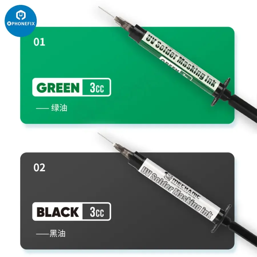MECHANIC UV Light Curing BGA PCB Solder Mask Ink Black/Green - Image 4