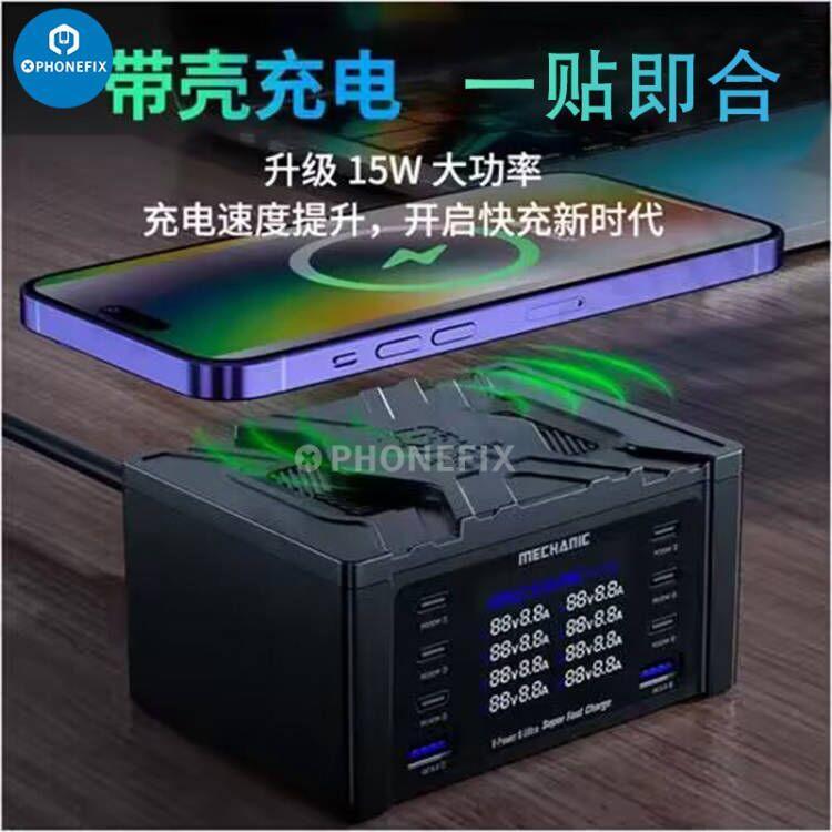 MECHANIC Wireless QC3.0 Charging Dock 8 Port LCD Display Fast Charger - Image 3