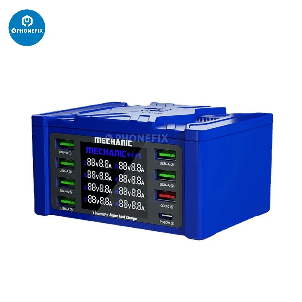 MECHANIC Wireless QC3.0 Charging Dock 8 Port LCD Display Fast Charger - Image 7