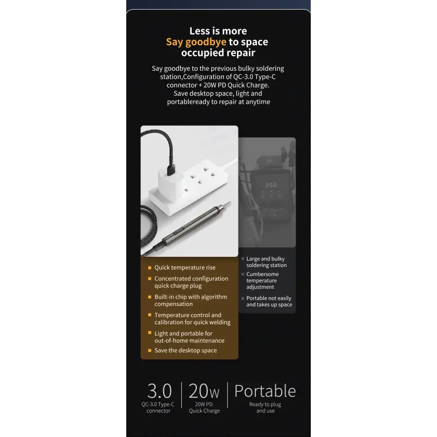 MEGA-IDEA 20W Quick Charge Nano Electric Iron For PCB Welding Repair - Image 14