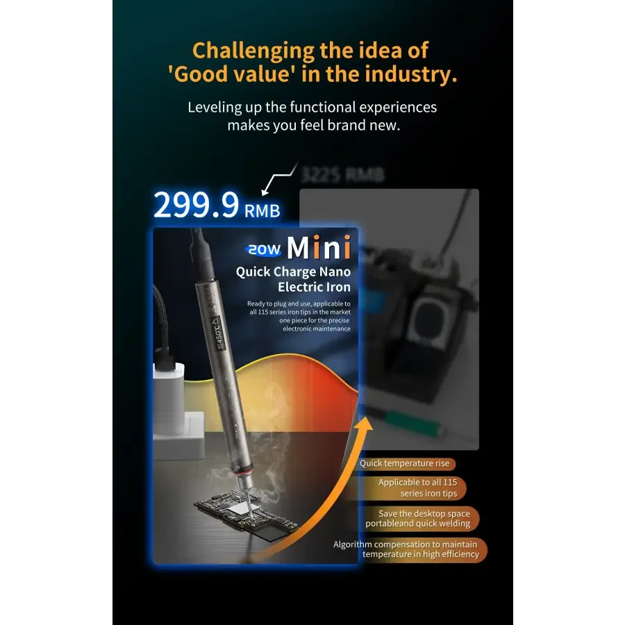 MEGA-IDEA 20W Quick Charge Nano Electric Iron For PCB Welding Repair - Image 19
