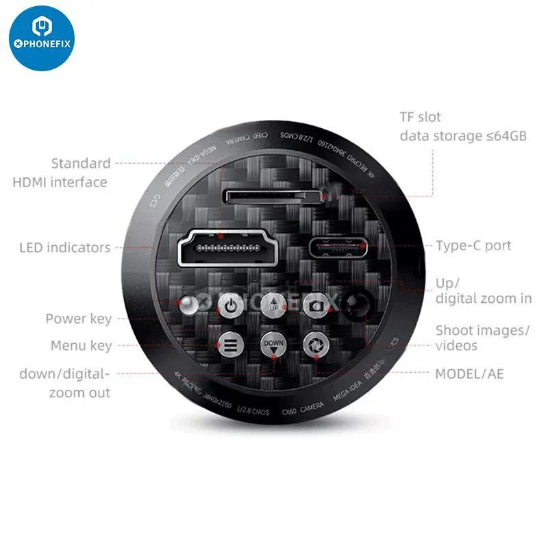 MEGA-IDEA CX60 CMOS 4K Industrial Microscope Camera - Image 2