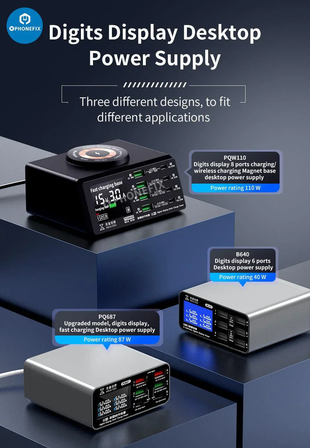 Multifunction Digits Display wireless Charging Desktop Power Supply - Image 10