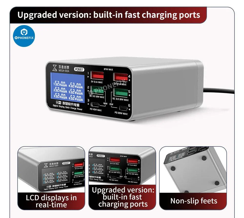 Multifunction Digits Display wireless Charging Desktop Power Supply - Image 13