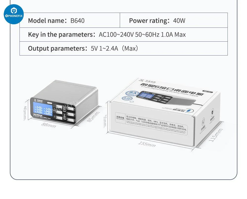 Multifunction Digits Display wireless Charging Desktop Power Supply - Image 16