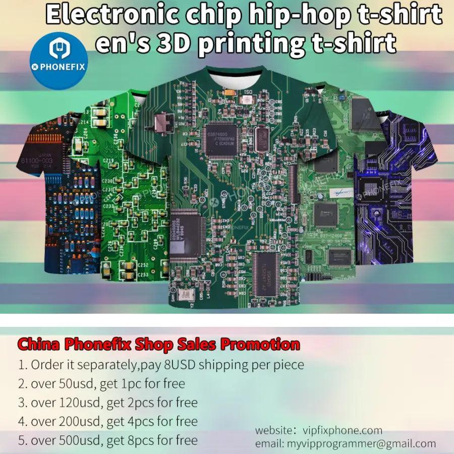 Men's Short Sleeve T-Shirt 3D Print Electronic IC Hip-hop Style - Image 7