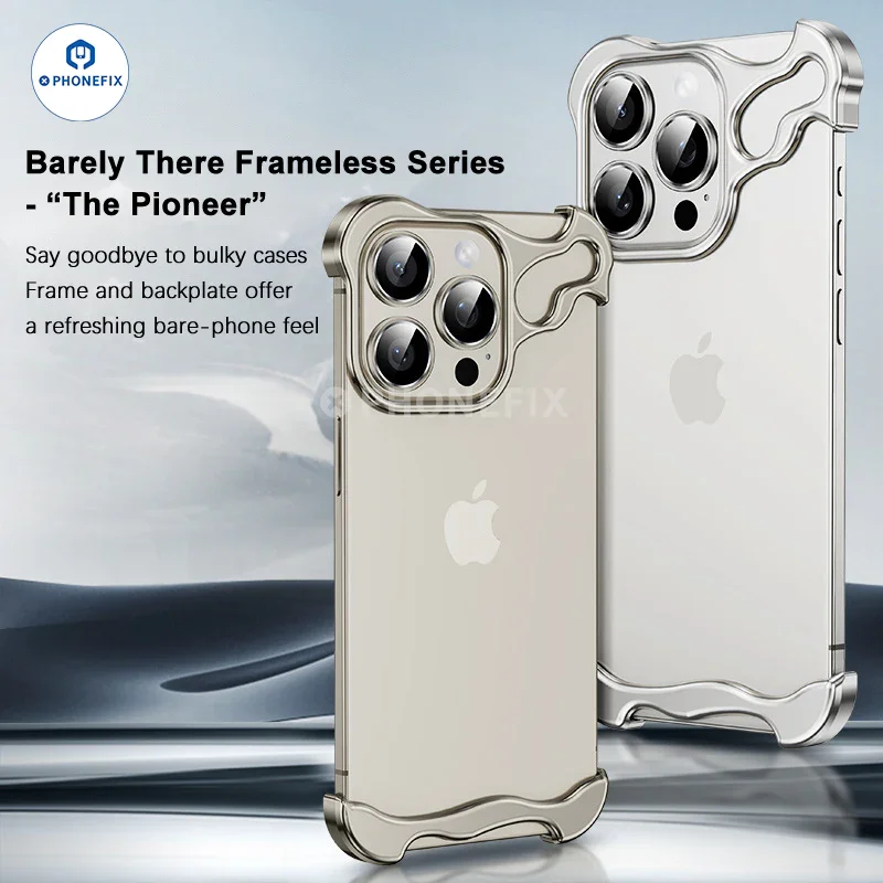 Metal Corner Pad Anti-fall Frameless Phone Case for iPhone 12-17 - Image 3