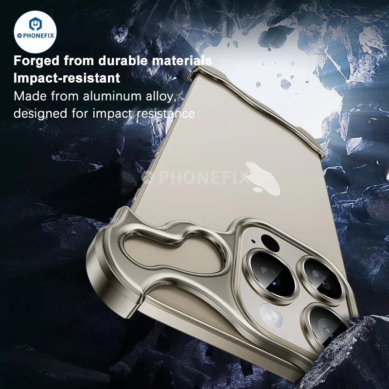 Metal Corner Pad Anti-fall Frameless Phone Case for iPhone 12-17 - Image 5