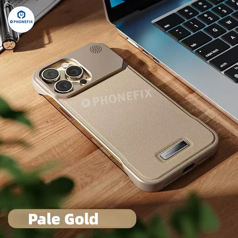 Metal Leather MagSafe Phone Case for iPhone 11–17 Pro Max - Image 6