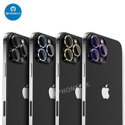 Metal Ring Tempered Glass iPhone 13-14 Series Camera Lens Protector - Image 10