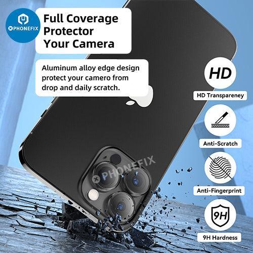 Metal Ring Tempered Glass iPhone 13-14 Series Camera Lens Protector - Image 11