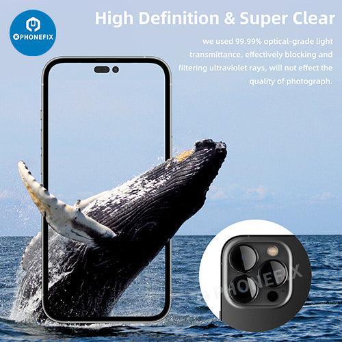 Metal Ring Tempered Glass iPhone 13-14 Series Camera Lens Protector - Image 12