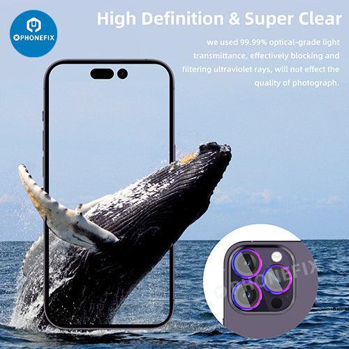 Metal Ring Tempered Glass iPhone 13-14 Series Camera Lens Protector - Image 15