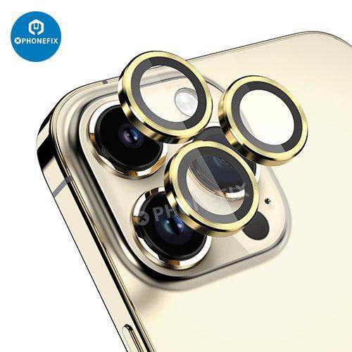 Metal Ring Tempered Glass iPhone 13-14 Series Camera Lens Protector - Image 2