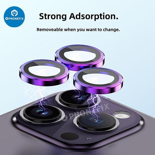 Metal Ring Tempered Glass iPhone 13-14 Series Camera Lens Protector - Image 21