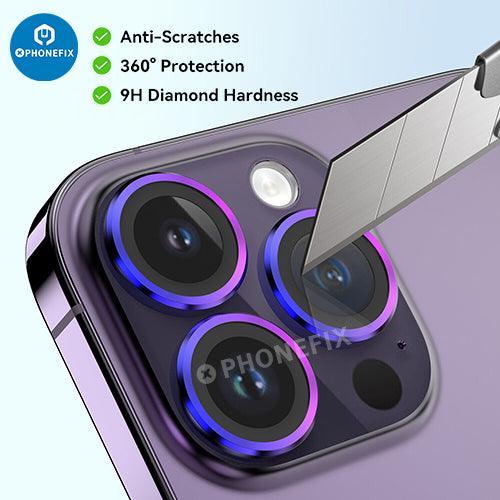 Metal Ring Tempered Glass iPhone 13-14 Series Camera Lens Protector - Image 23