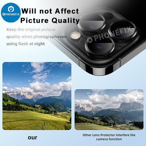 Metal Ring Tempered Glass iPhone 13-14 Series Camera Lens Protector - Image 24