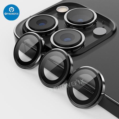 Metal Ring Tempered Glass iPhone 13-14 Series Camera Lens Protector - Image 25
