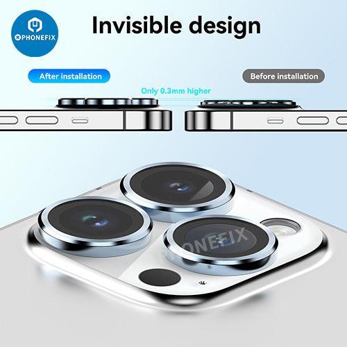 Metal Ring Tempered Glass iPhone 13-14 Series Camera Lens Protector - Image 26