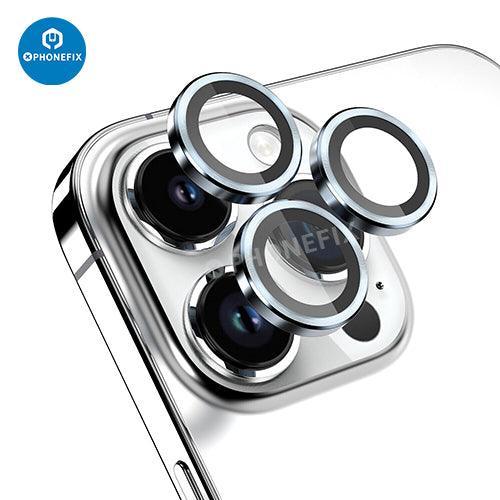 Metal Ring Tempered Glass iPhone 13-14 Series Camera Lens Protector - Image 31