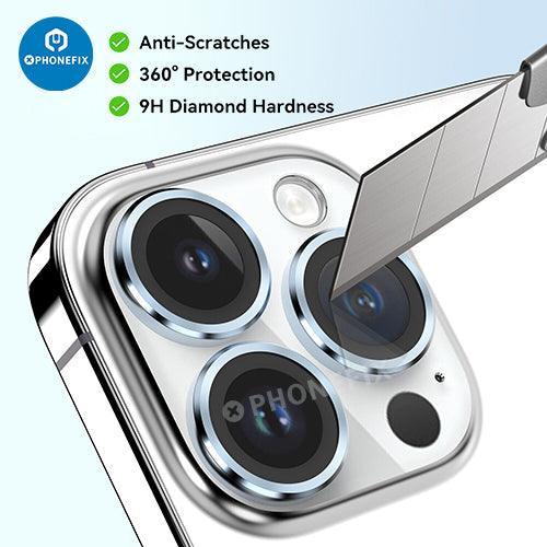 Metal Ring Tempered Glass iPhone 13-14 Series Camera Lens Protector - Image 33