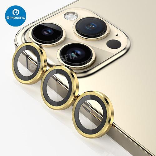 Metal Ring Tempered Glass iPhone 13-14 Series Camera Lens Protector - Image 35