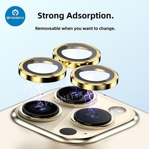 Metal Ring Tempered Glass iPhone 13-14 Series Camera Lens Protector - Image 38