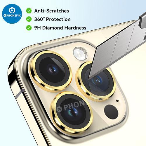 Metal Ring Tempered Glass iPhone 13-14 Series Camera Lens Protector - Image 39