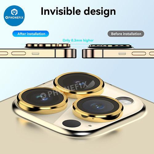 Metal Ring Tempered Glass iPhone 13-14 Series Camera Lens Protector - Image 41