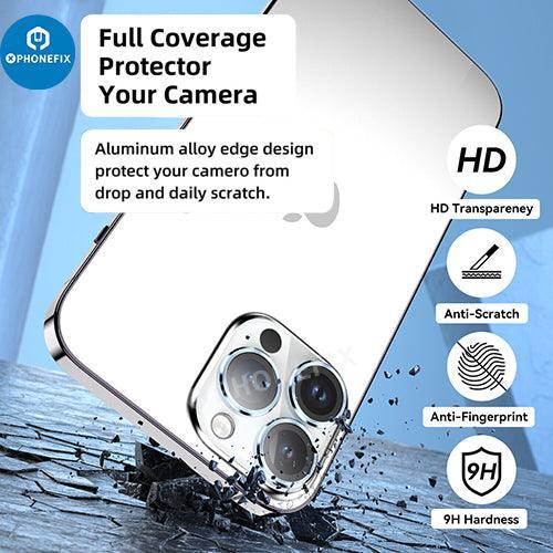 Metal Ring Tempered Glass iPhone 13-14 Series Camera Lens Protector - Image 43