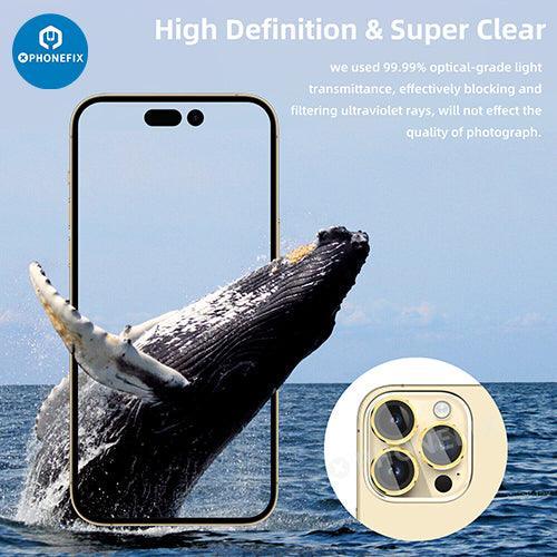 Metal Ring Tempered Glass iPhone 13-14 Series Camera Lens Protector - Image 44