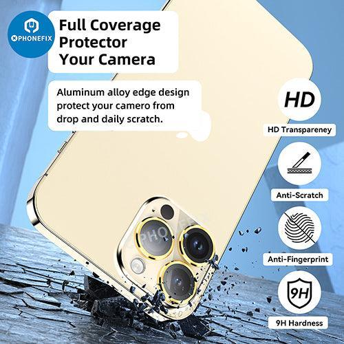 Metal Ring Tempered Glass iPhone 13-14 Series Camera Lens Protector - Image 46