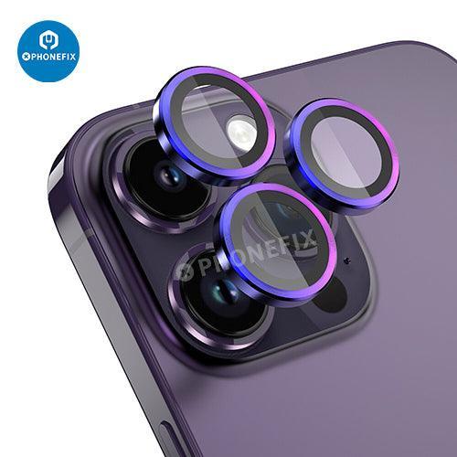Metal Ring Tempered Glass iPhone 13-14 Series Camera Lens Protector - Image 47