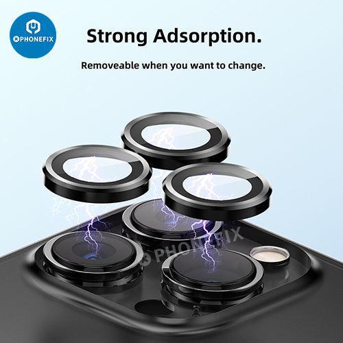 Metal Ring Tempered Glass iPhone 13-14 Series Camera Lens Protector - Image 8